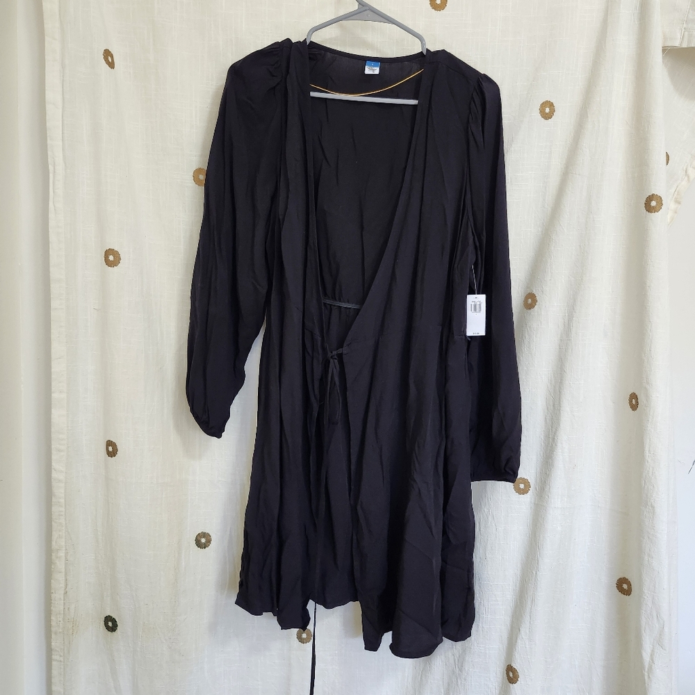 Elegant Black Women's Wrap Dress